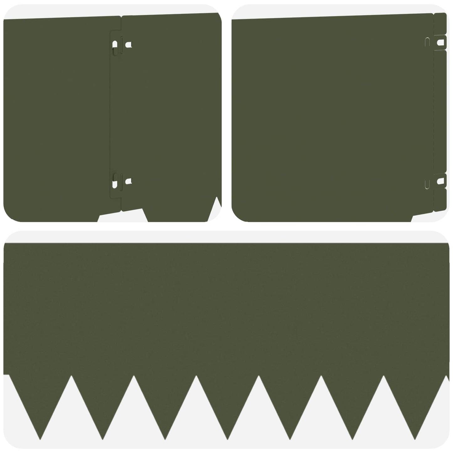 Lawn Edging 10 pcs 103 x 30 cm Steel Olive Green