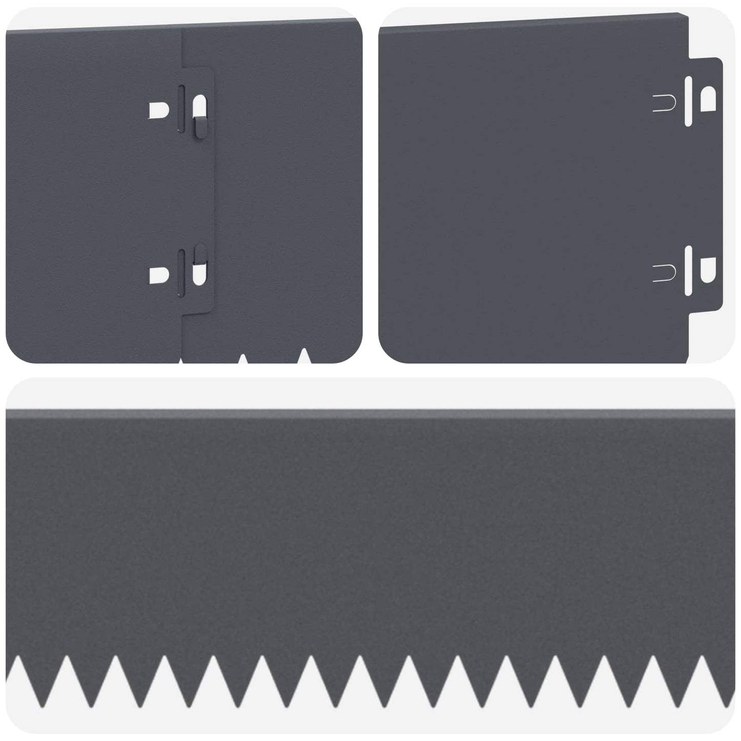 Lawn Edging 10 pcs 103 x 15 cm Steel Anthracite