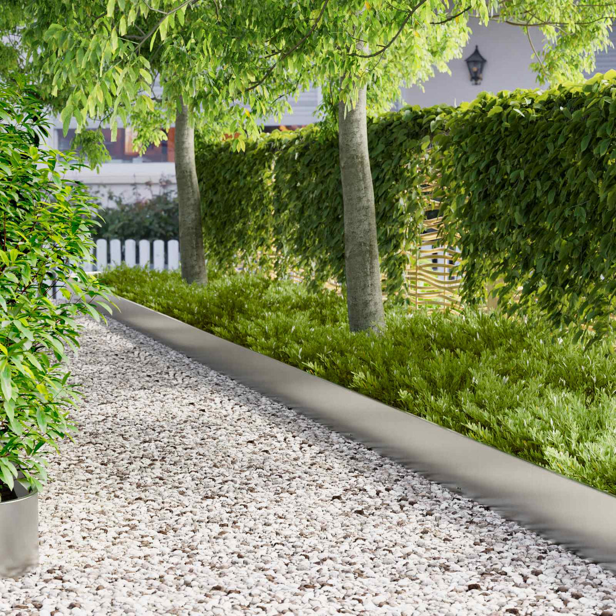 Lawn Edging 10 pcs 103 x 25 cm Stainless Steel Silver