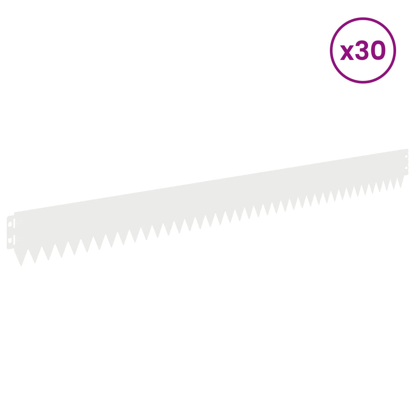 Lawn Edging 30 pcs 103 x 10 cm Steel White