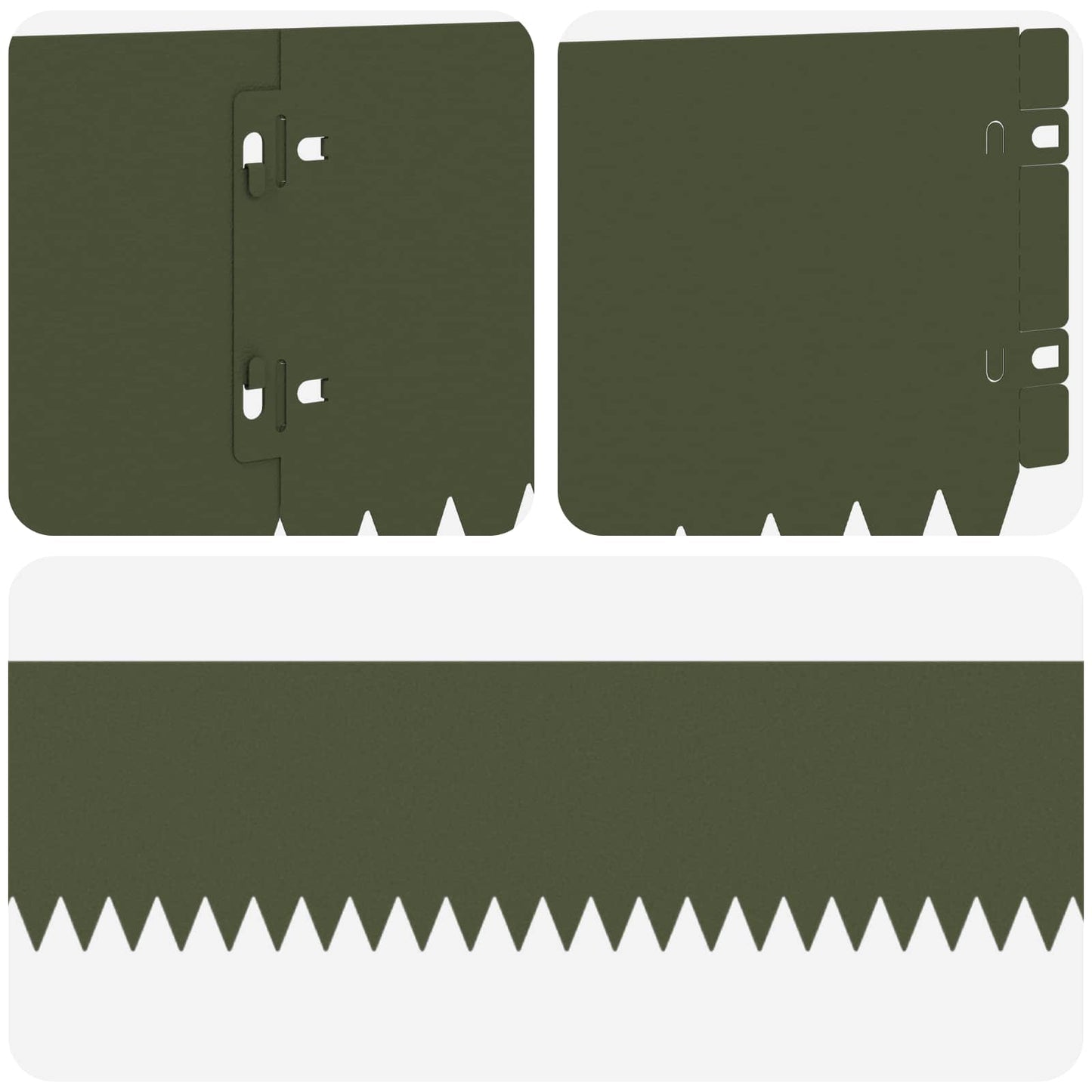 Lawn Edging 30 pcs 103 x 15 cm Steel Olive Green
