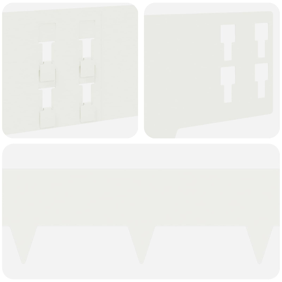 Lawn Edging 20 pcs 100 x 15 cm Steel White