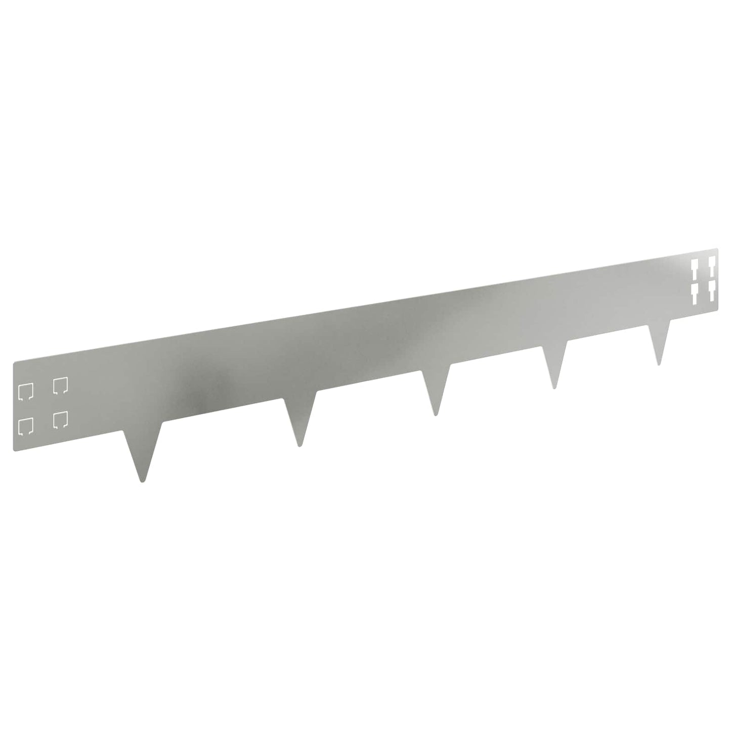 Lawn Edging 50 pcs 100 x 15 cm Steel Silver