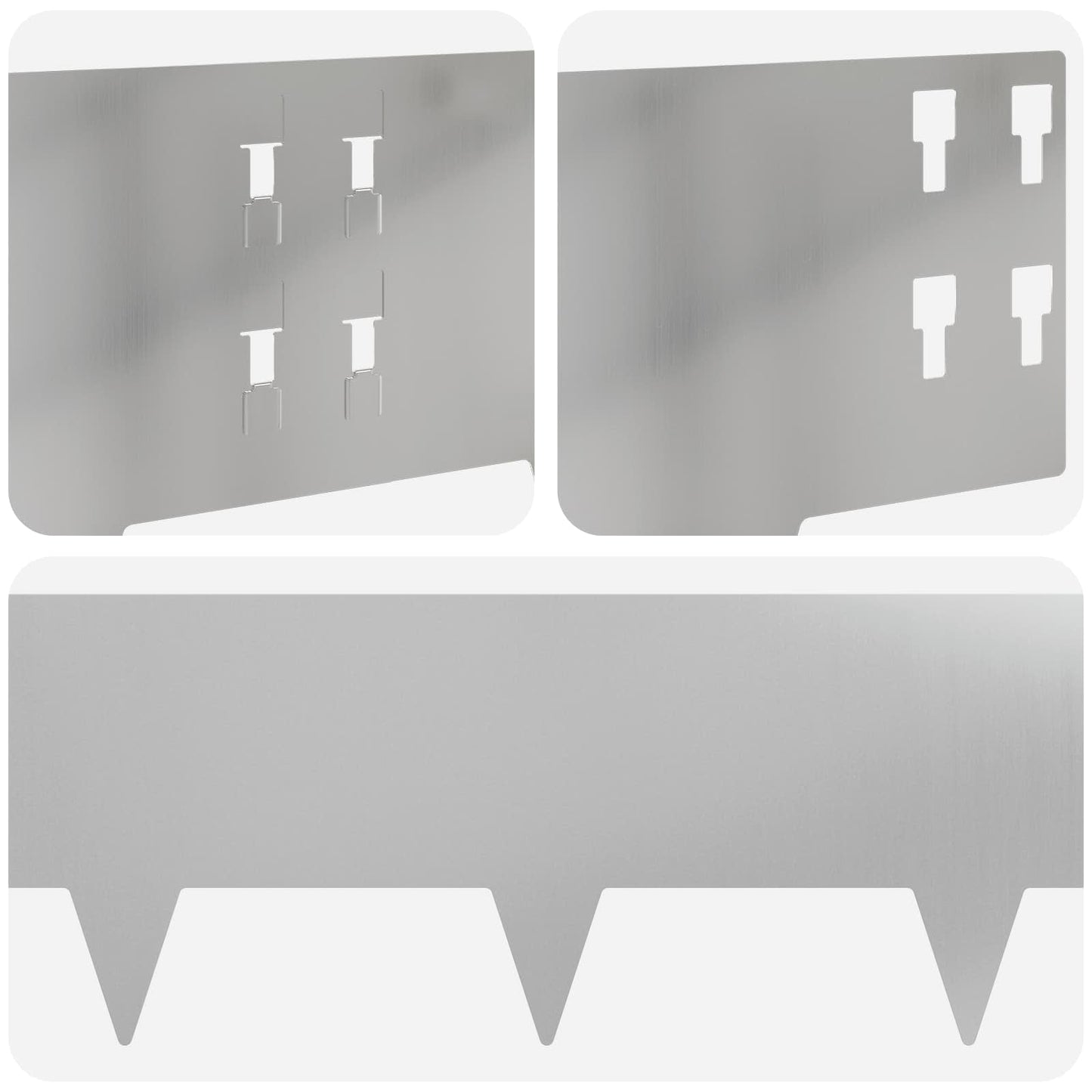 Lawn Edging 30 pcs 100 x 20 cm Steel Silver