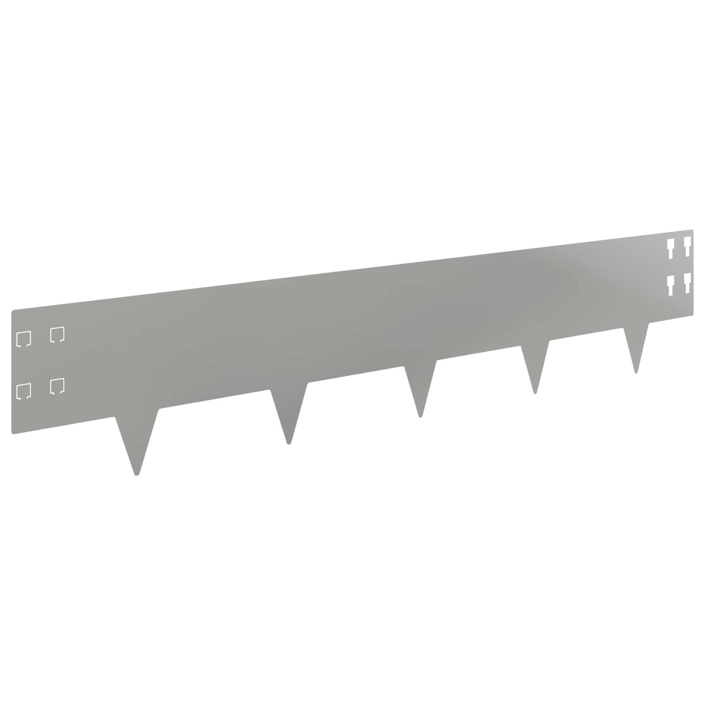 Lawn Edging 50 pcs 100 x 20 cm Steel Silver