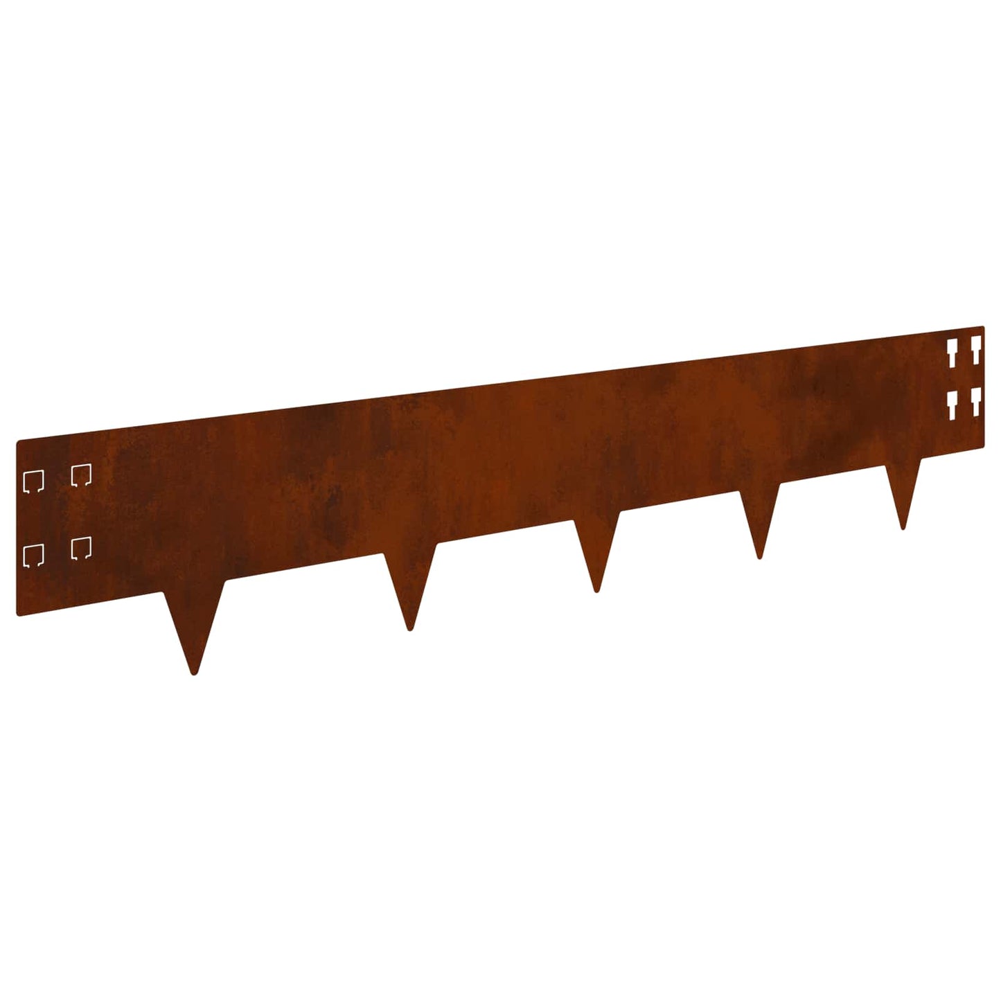 Lawn Edging 10 pcs 100 x 20 cm Steel Rusty