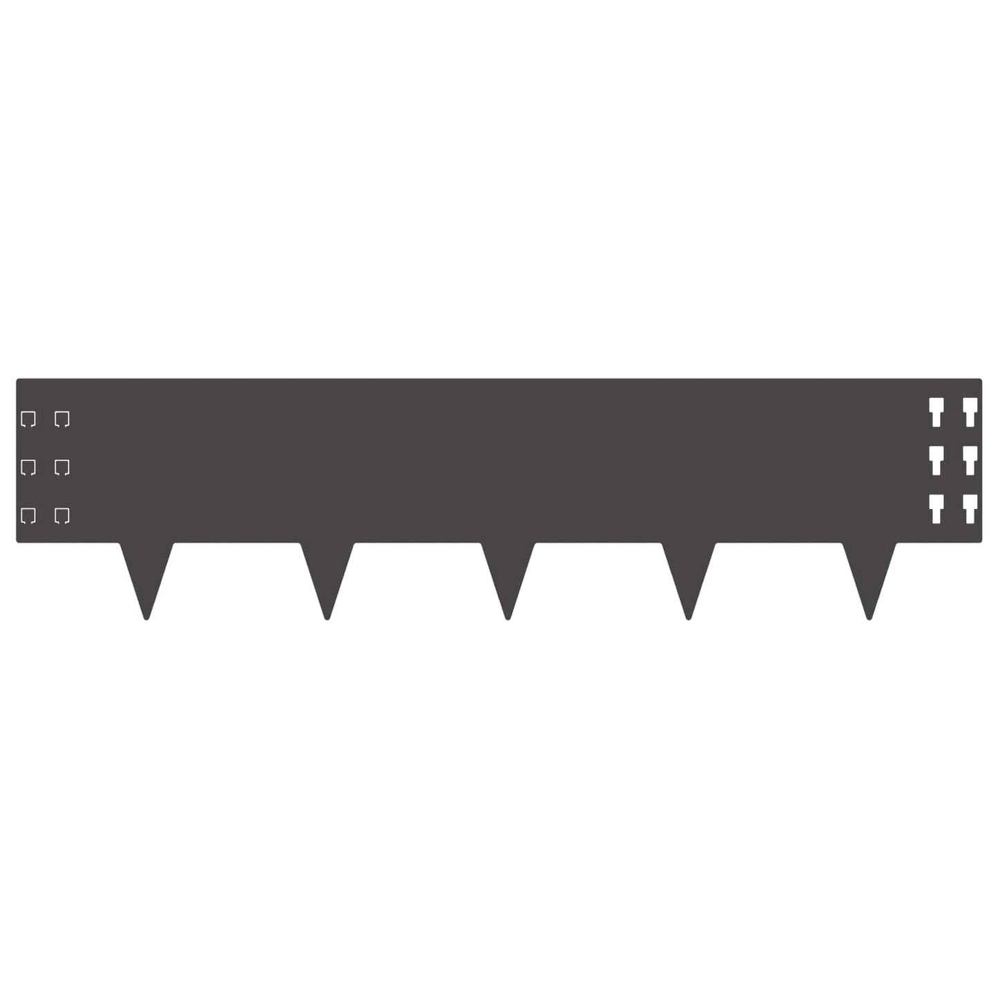 Lawn Edging 30 pcs 100 x 25 cm Steel Black
