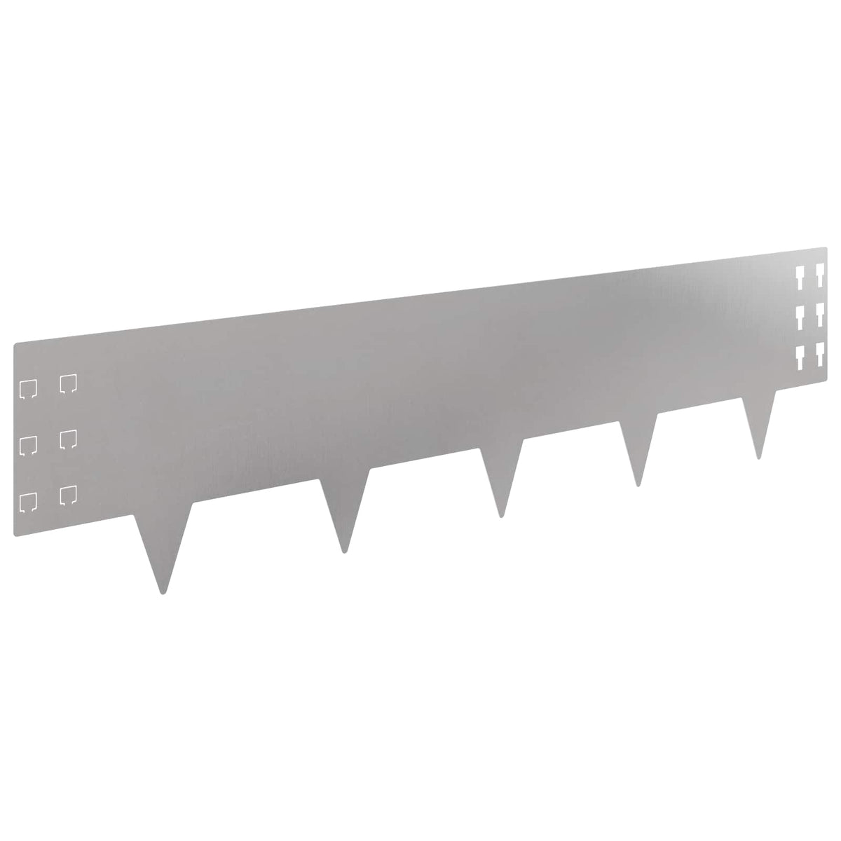 Lawn Edging 10 pcs 100 x 25 cm Stainless Steel Silver