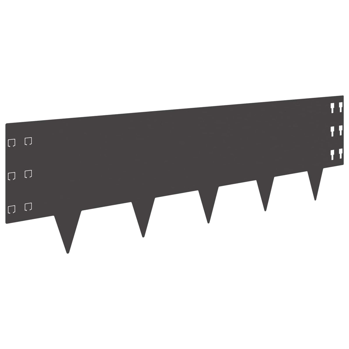 Lawn Edging 10 pcs 100 x 30 cm Steel Black