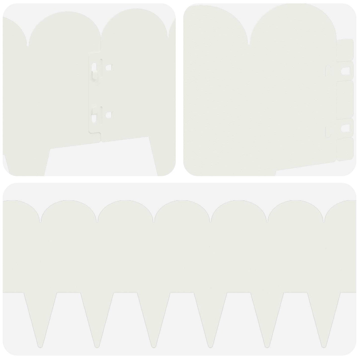 Lawn Edging 20 pcs 103 x 20 cm Steel White