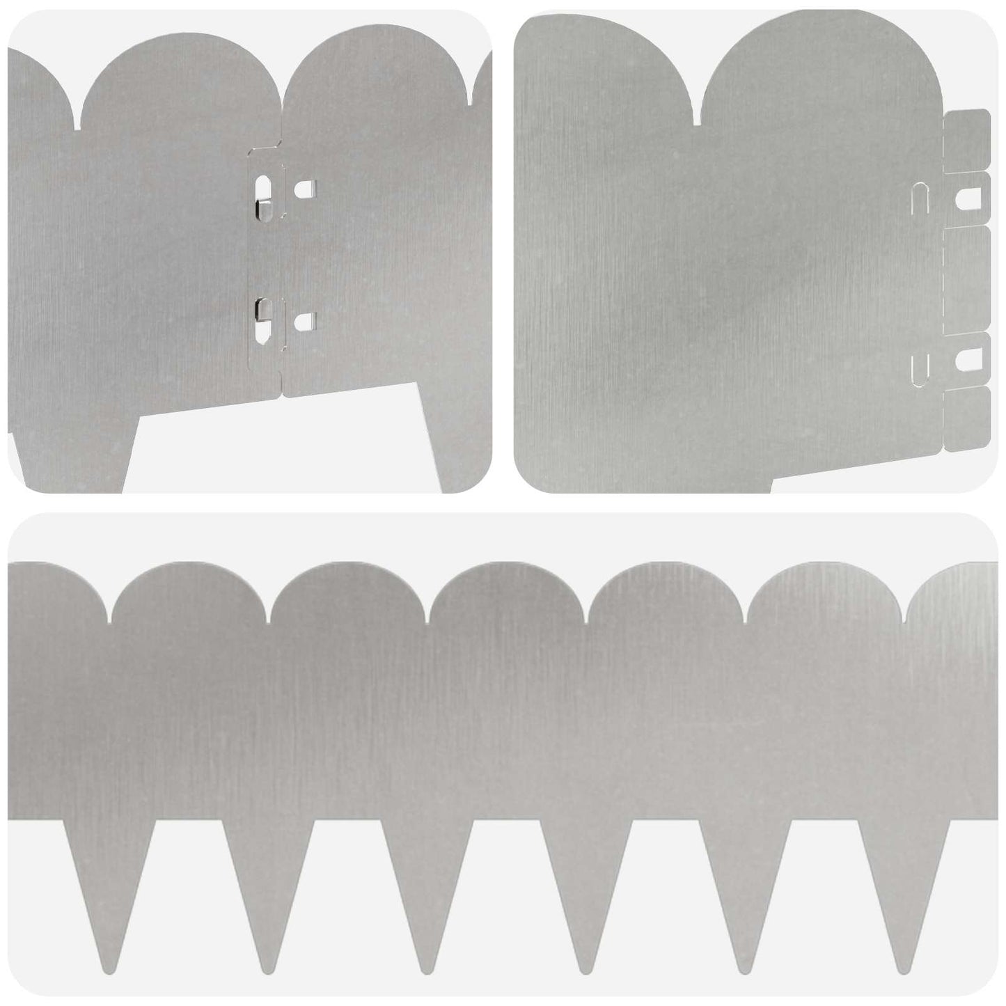 Lawn Edging 30 pcs 103 x 20 cm Steel Silver