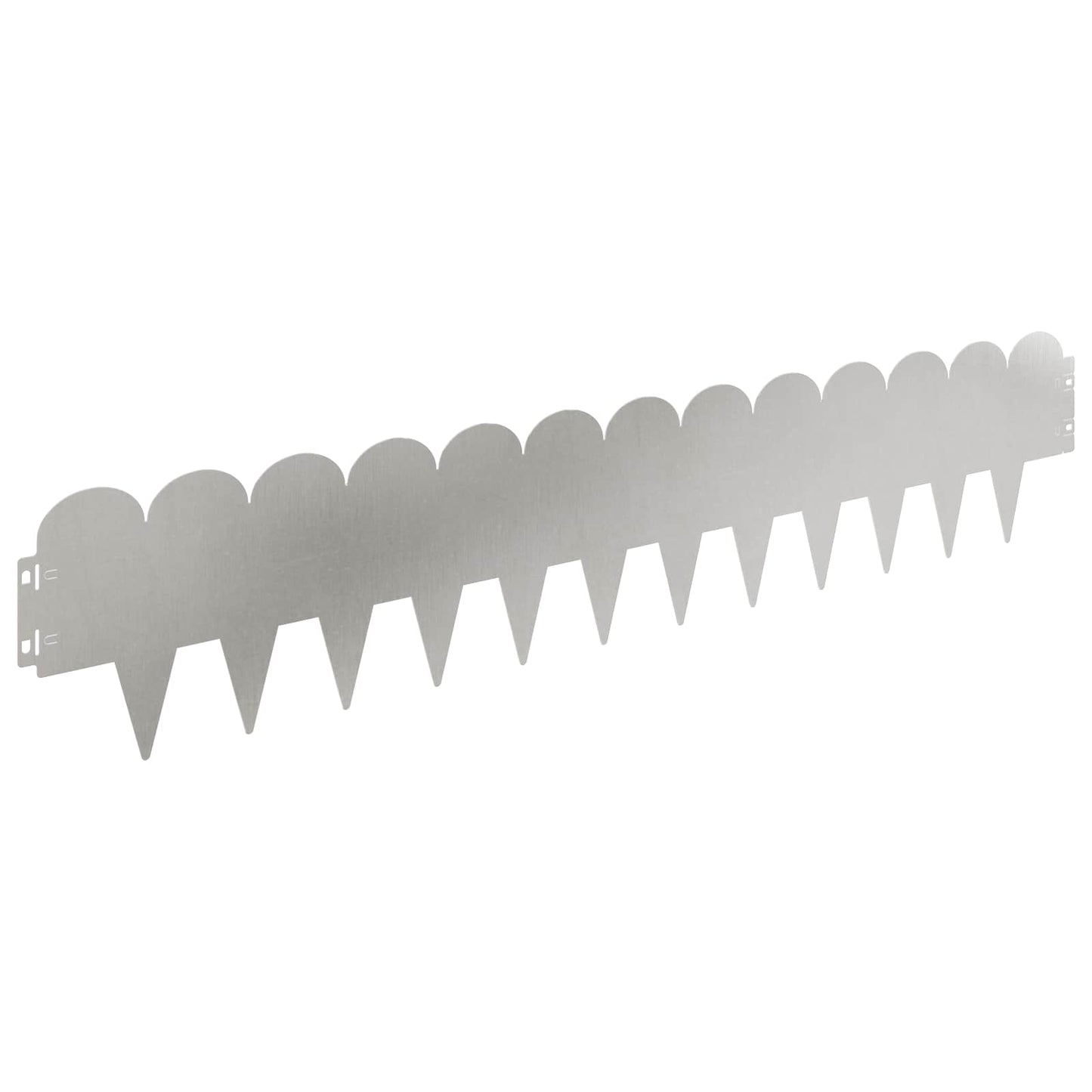 Lawn Edging 30 pcs 103 x 20 cm Steel Silver