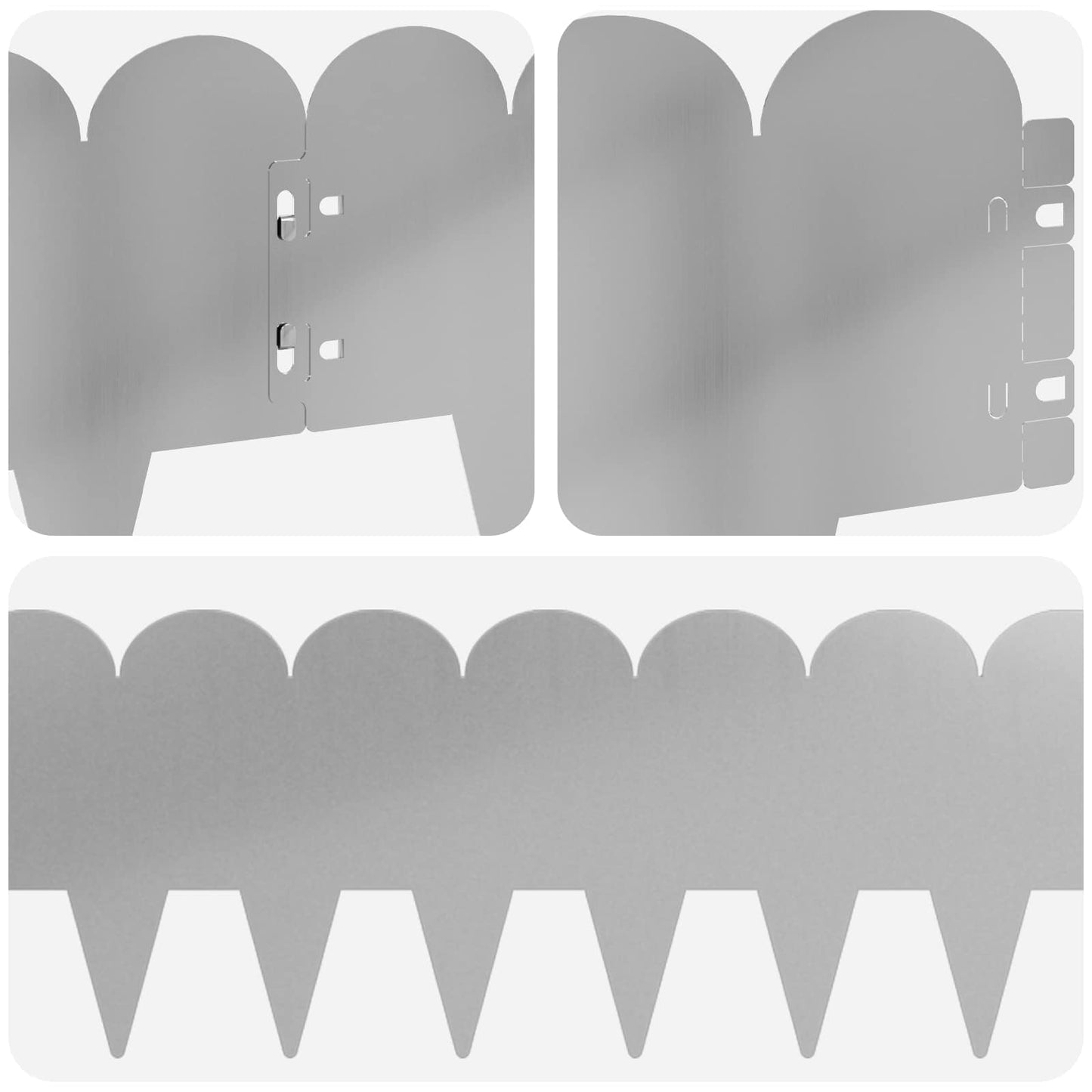Lawn Edging 20 pcs 103 x 20 cm Steel Silver