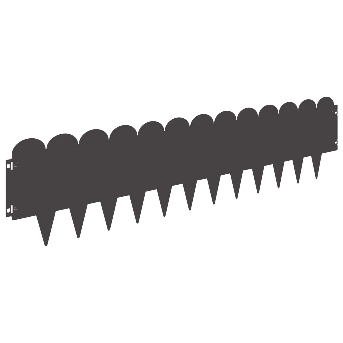 Lawn Edge Sharp&Round Top 10 pcs 103x25cm Steel Black