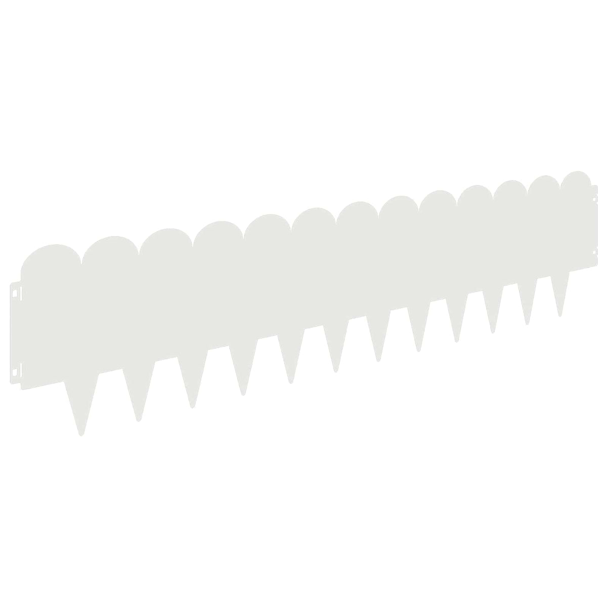 Lawn Edging 30 pcs 103 x 25 cm Steel White