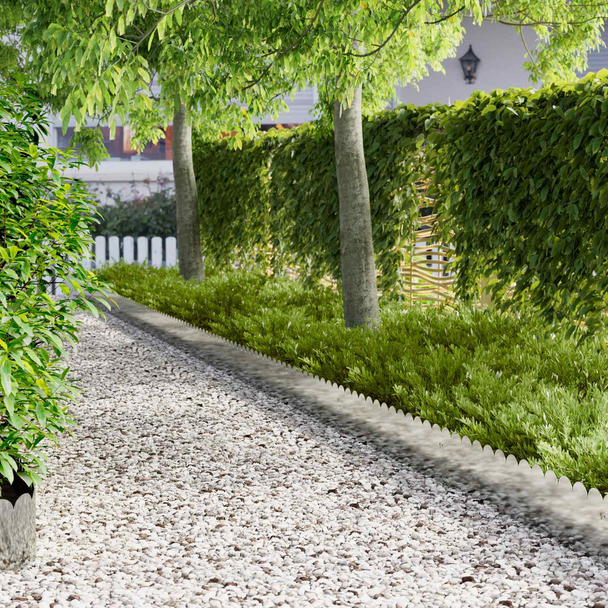 Lawn Edging 30 pcs 103 x 25 cm Galvanised Steel Silver