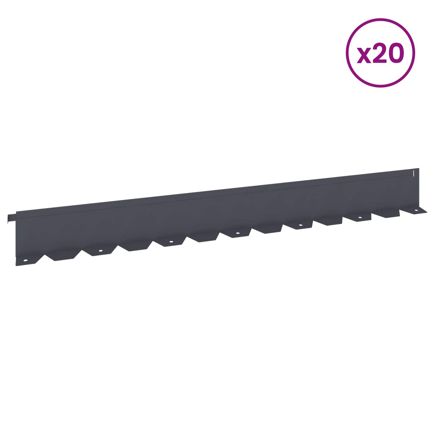 Lawn Edging 20 pcs 102 x 10 x 4 cm Steel Anthracite