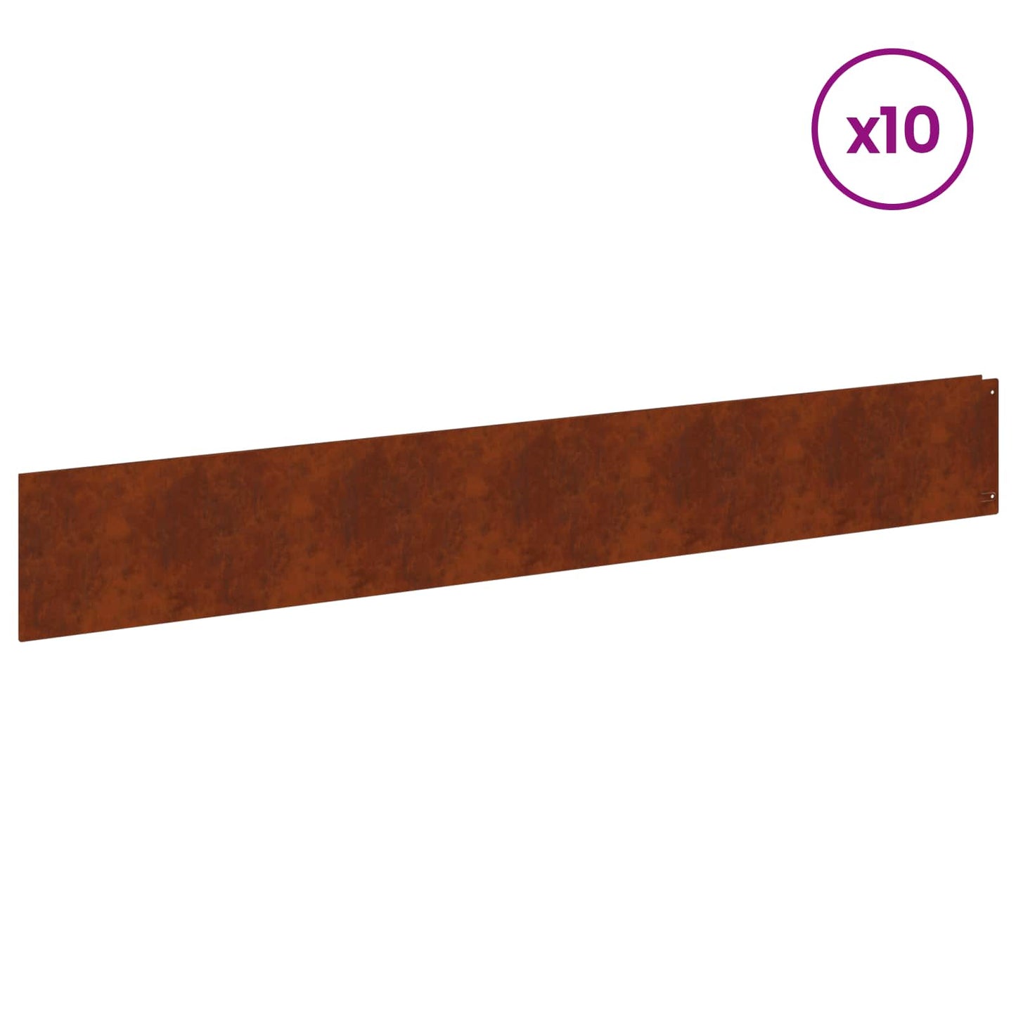 Lawn Edging 10 pcs 100 x 15 cm Steel Rusty