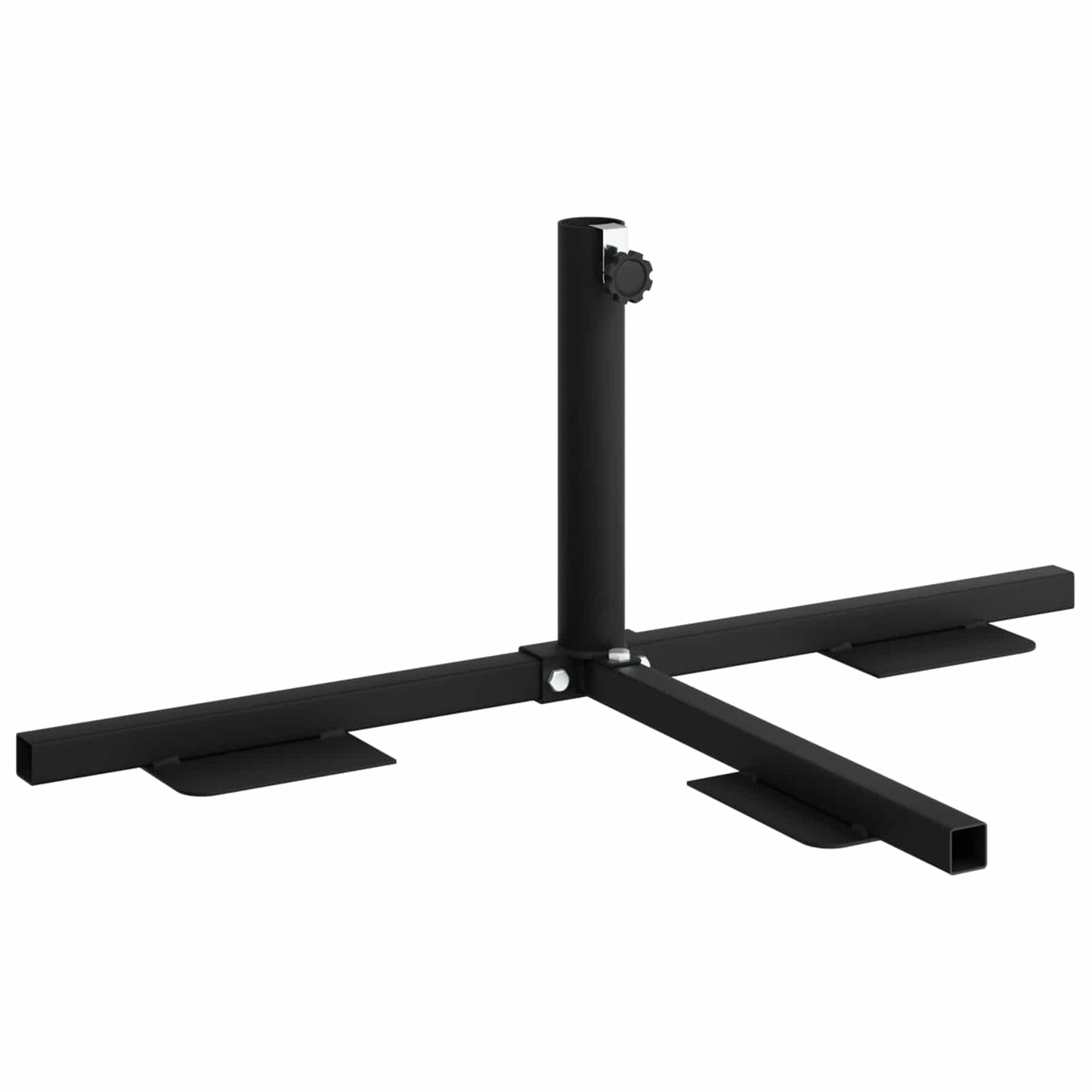 Half Parasol Base Frame Black Steel for 32-38 mm Pole