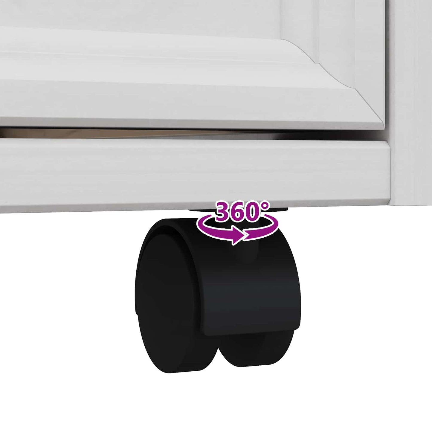 Rolling Cabinet with Drawers CORONA White
