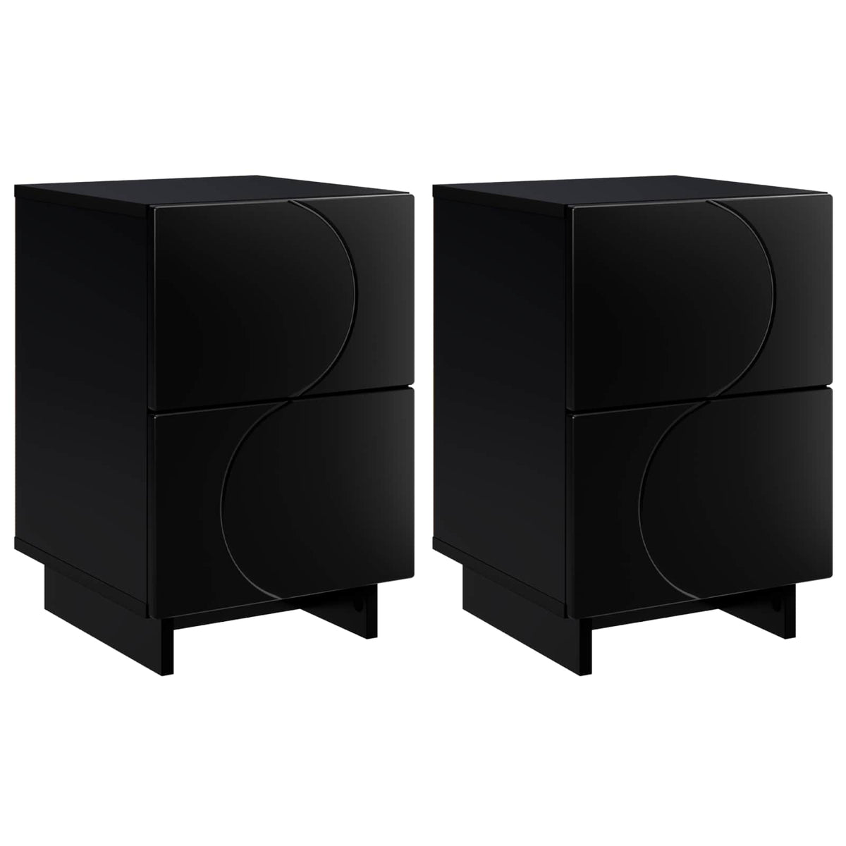 Bedside Cabinet 2 pcs Black 33.5 x 34.5 x 50 cm Engineered Wood