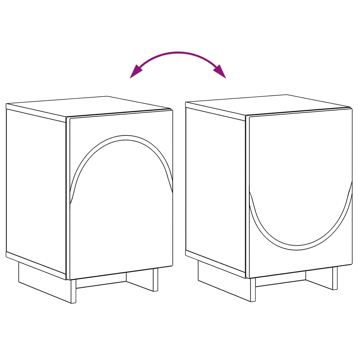 Bedside Cabinet 2 pcs Concrete Grey 33.5 x 34.5 x 50 cm