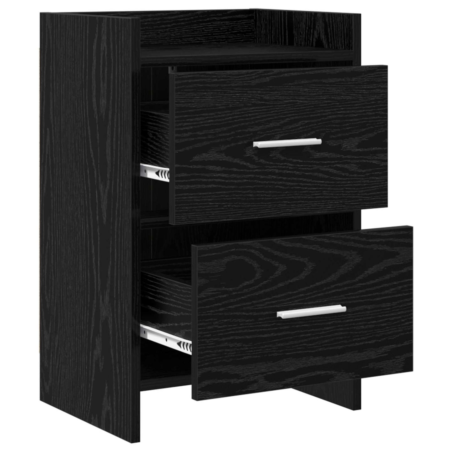 Bedside Tables Black Oak 40 x 30 x 60 cm Engineered Wood