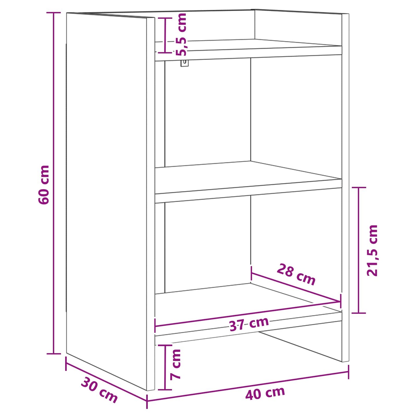 Bedside Tables Sonoma Oak 40 x 30 x 60 cm Engineered Wood