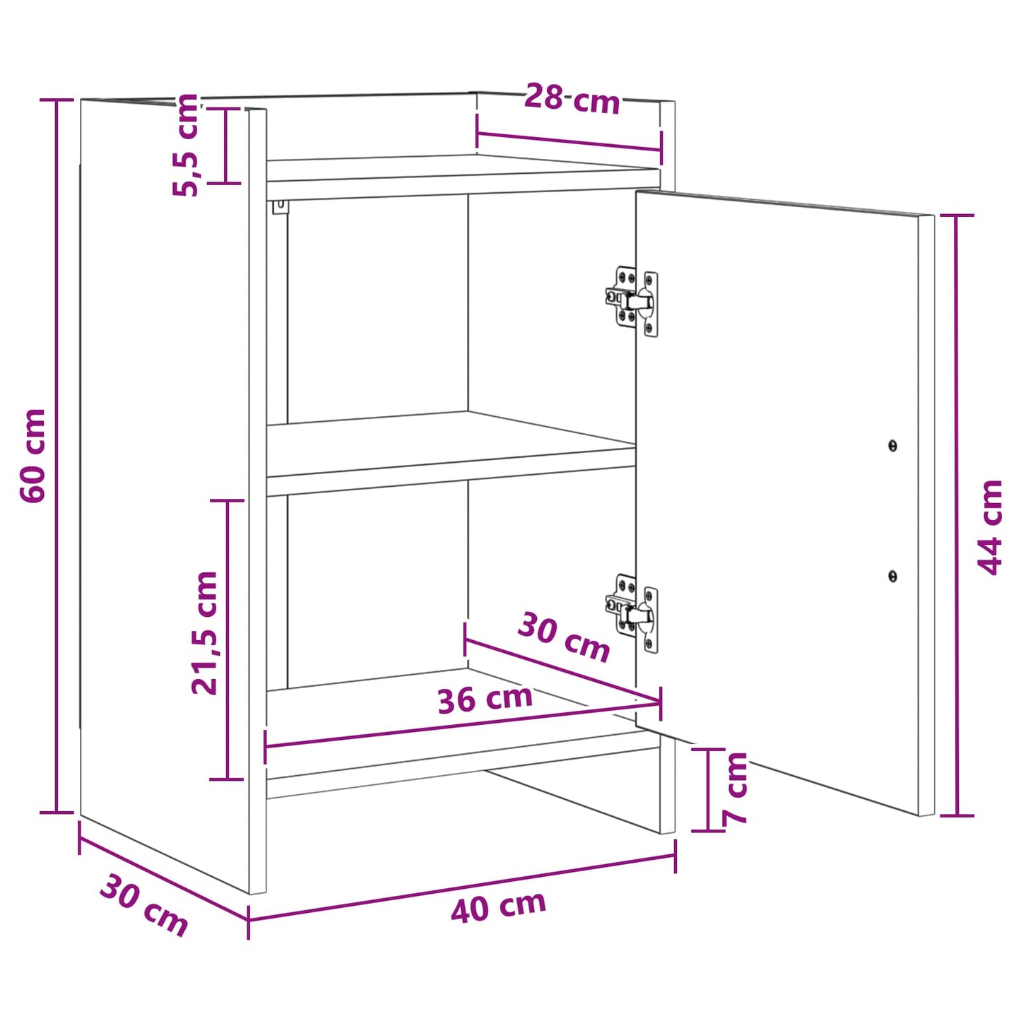 Bedside Tables 2 pcs Artisan Oak 40 x 30 x 60 cm