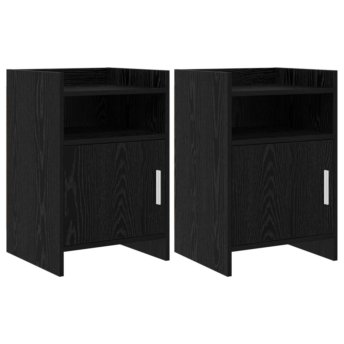 Bedside Tables 2 pcs Black Oak 40 x 36 x 60 cm Engineered Wood