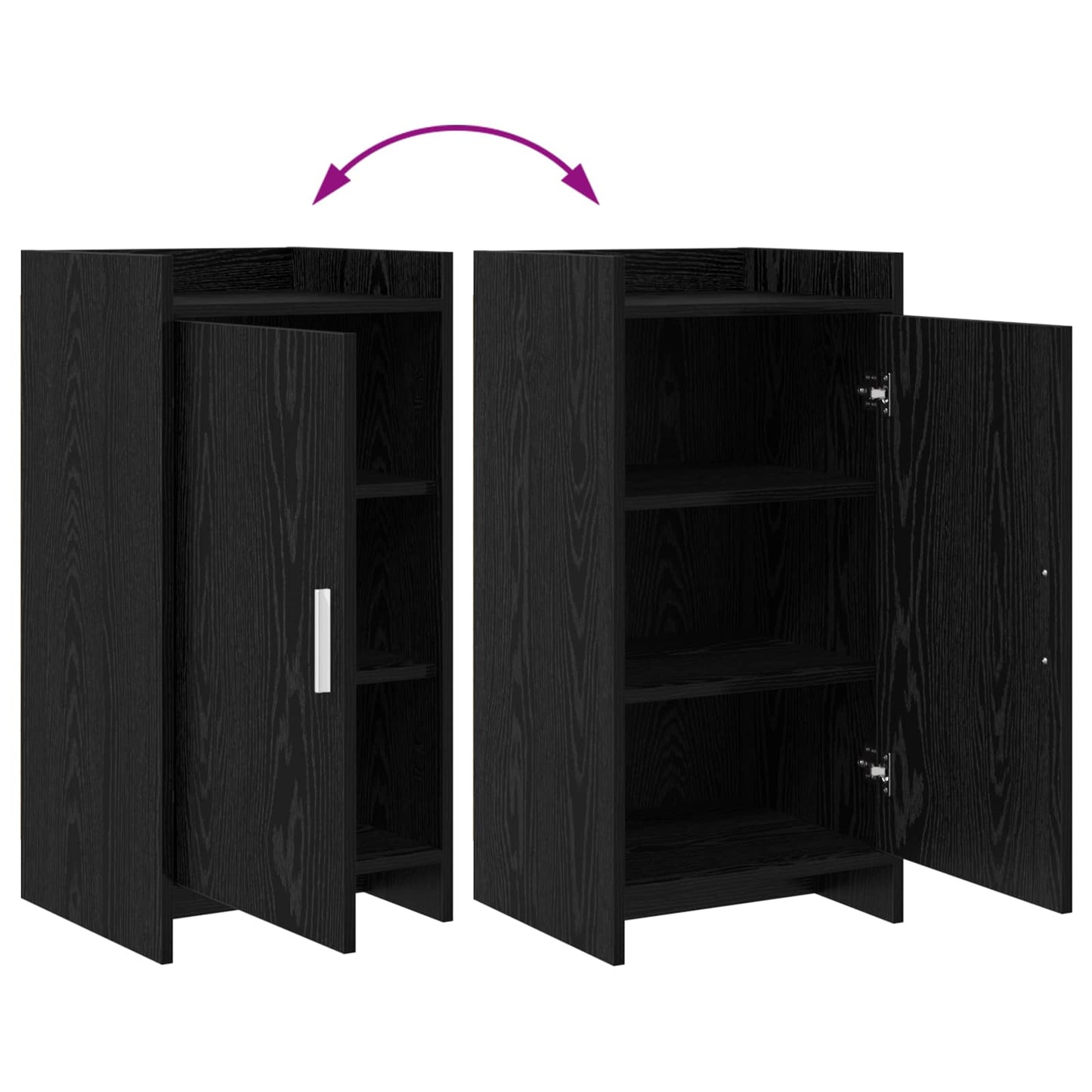 Sideboard Black Oak 40 x 36 x 80 cm Engineered Wood