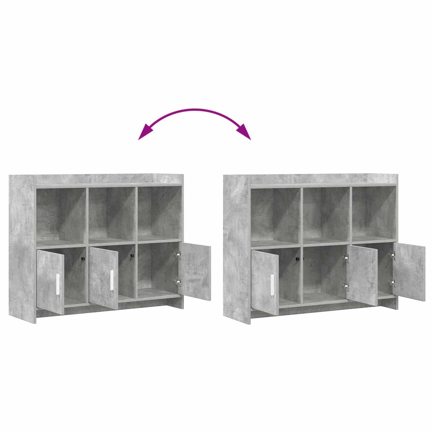 Sideboard Concrete Grey 98.5 x 33 x 80 cm Engineered Wood