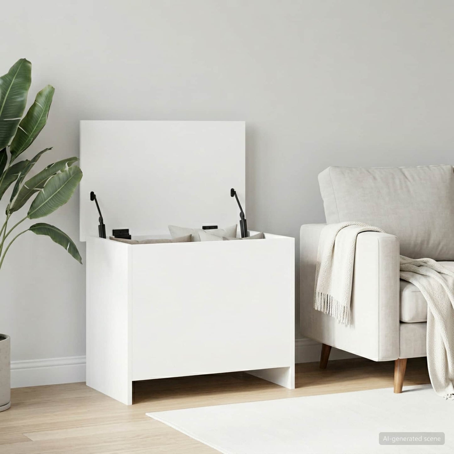 Storage Chest White 60 x 40 x 50 cm Engineered Wood