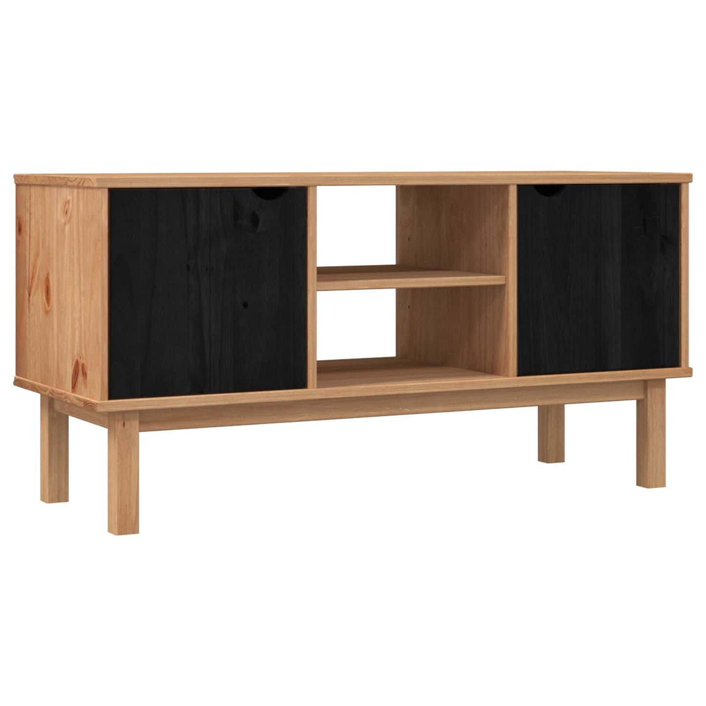 TV Stand OTTA 113.5 x 43 x 57 cm Black Solid Pine Wood