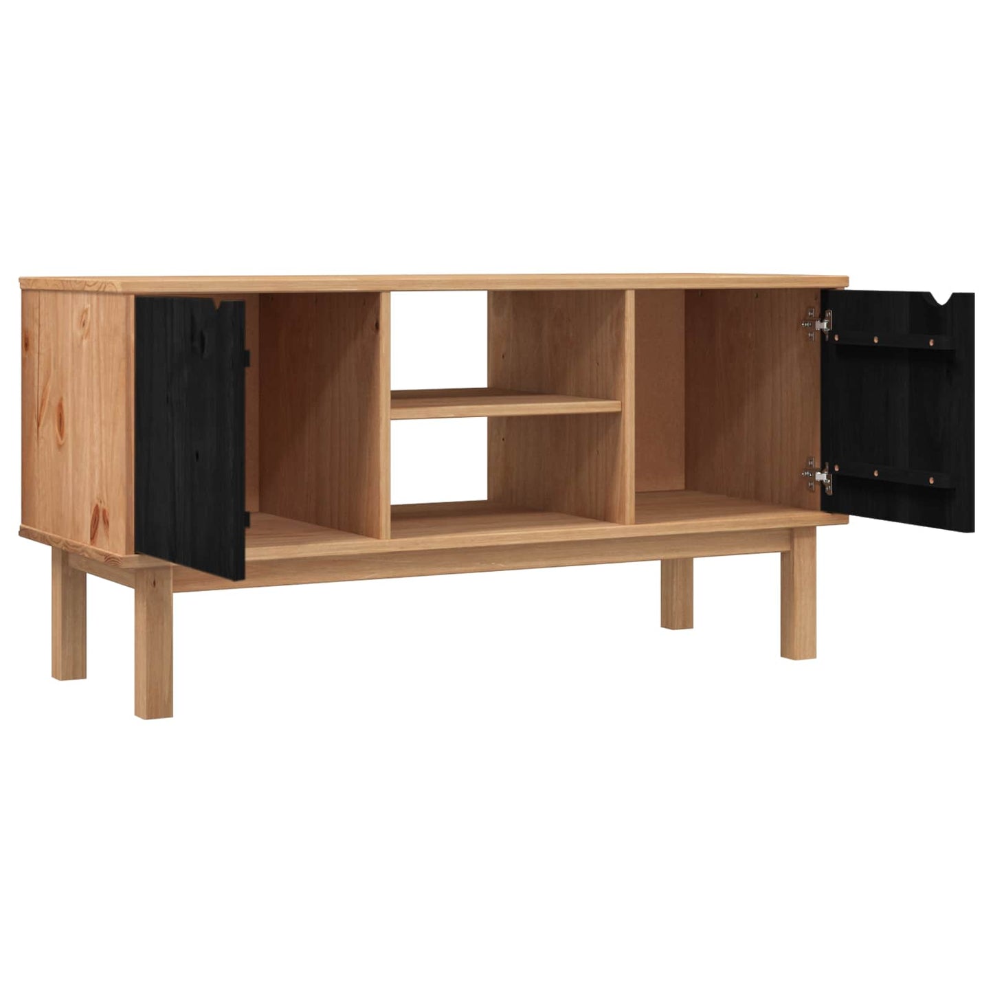 TV Stand OTTA 113.5 x 43 x 57 cm Black Solid Pine Wood