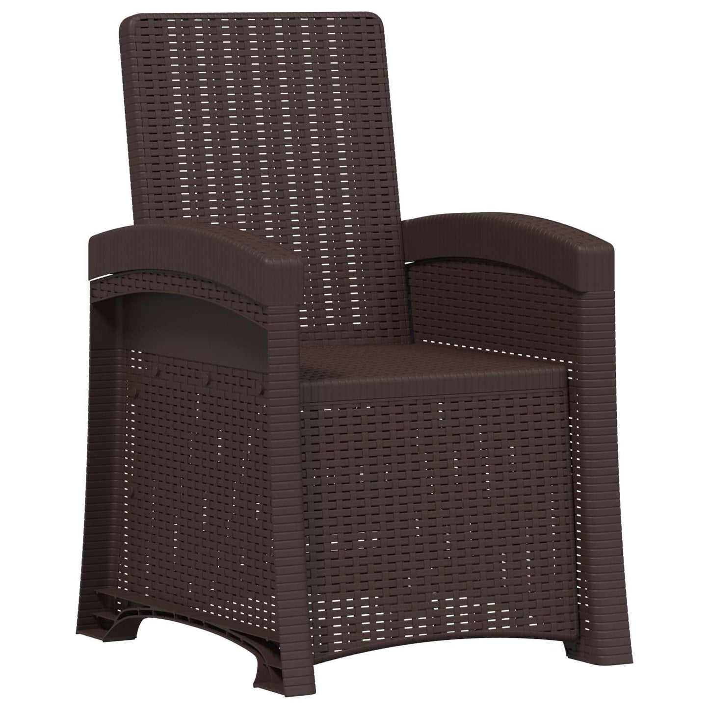 Reclining Garden Chair Rattan Look Brown PP