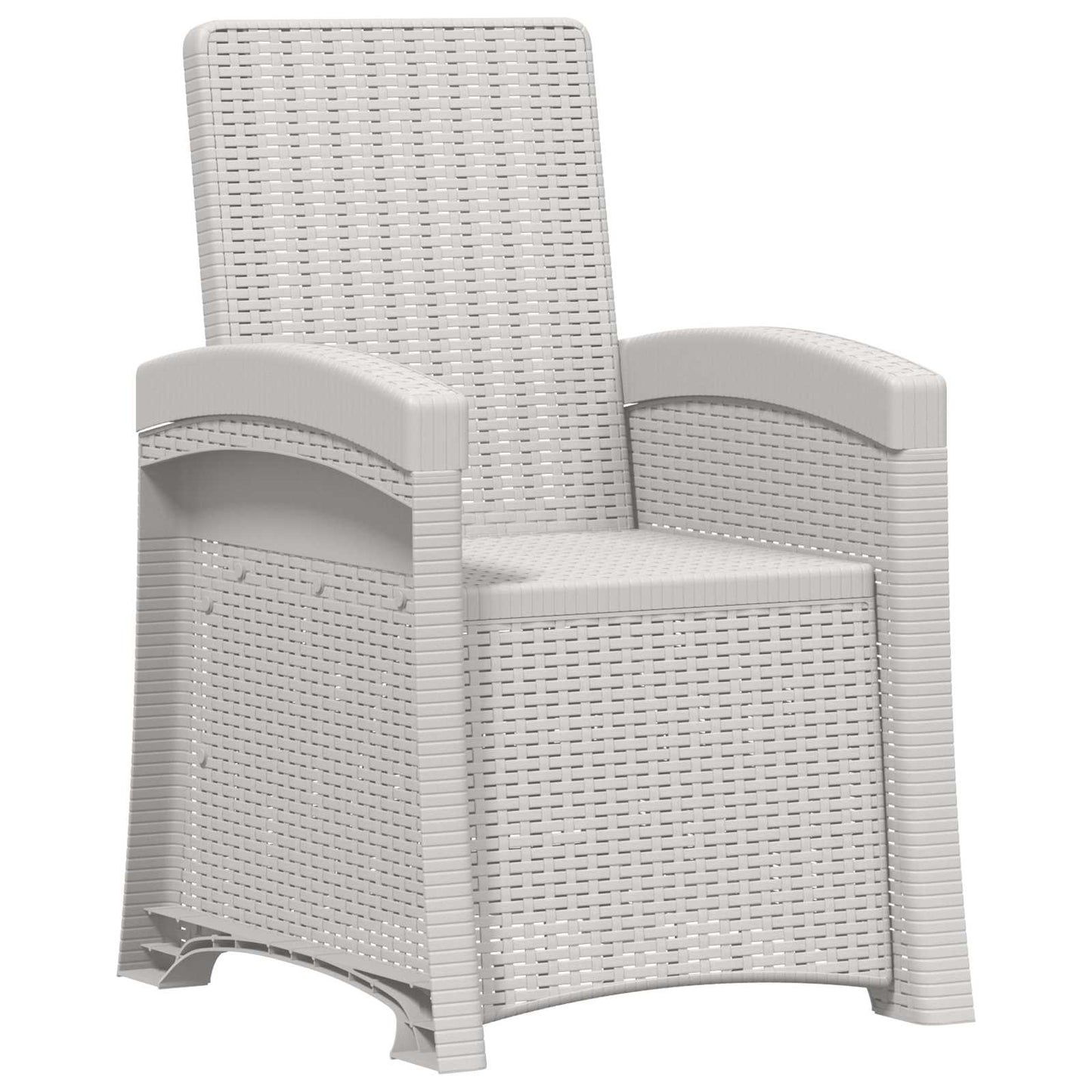 Reclining Garden Chair Rattan Look White PP