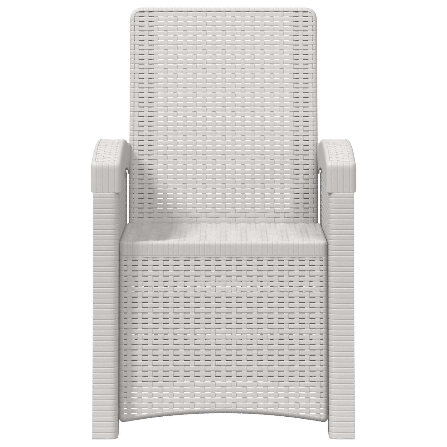 Reclining Garden Chair Rattan Look White PP