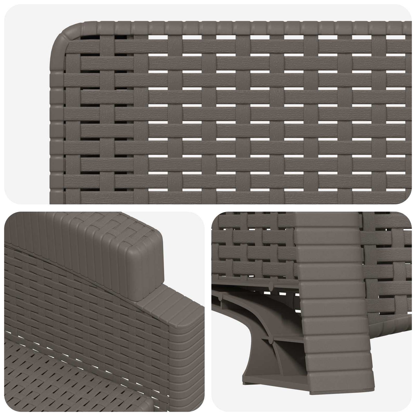Reclining Garden Chair Rattan Look Light Grey PP