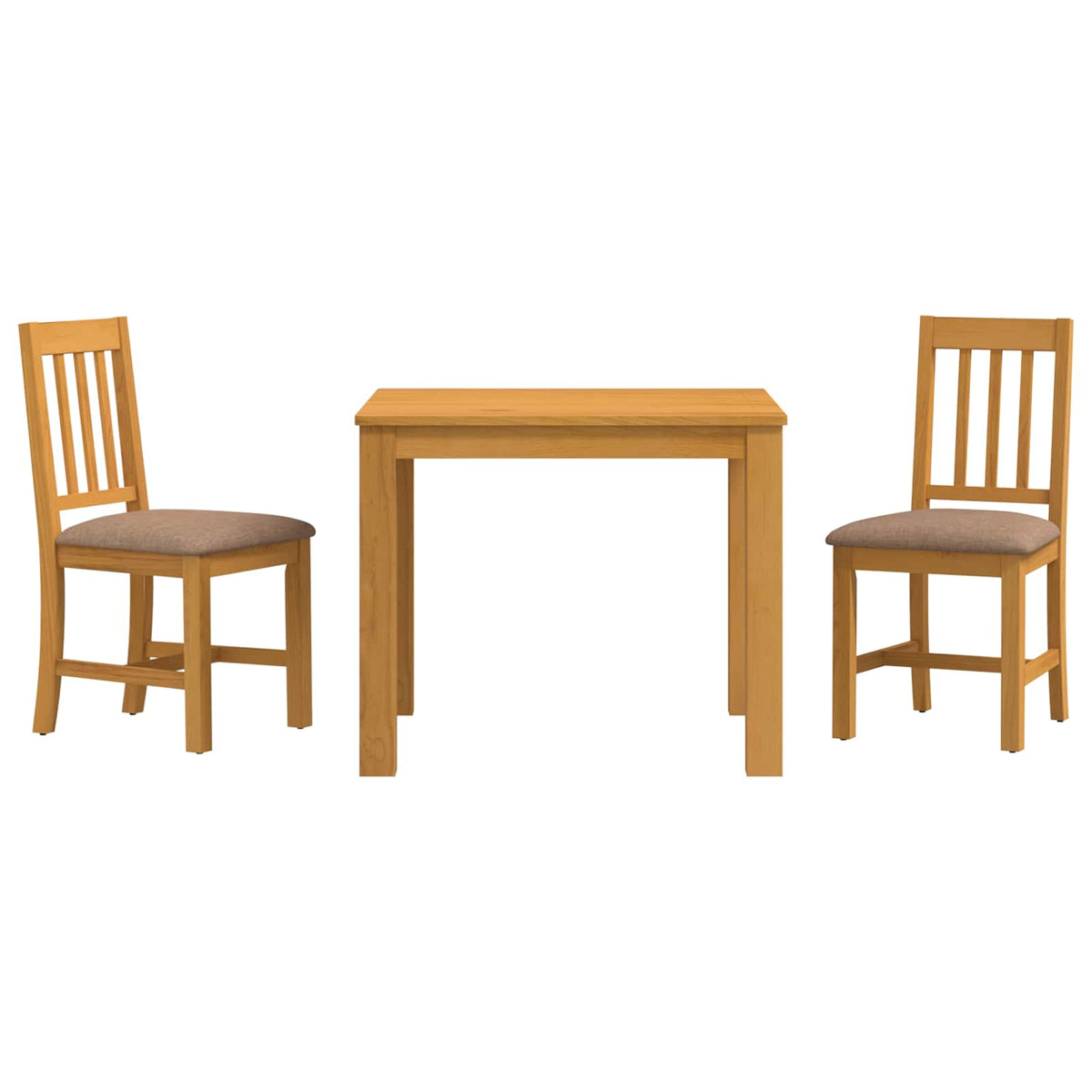 Dining Set VENLO 3 pcs Grey 90 x 90 x 75 cm Solid Oak Wood