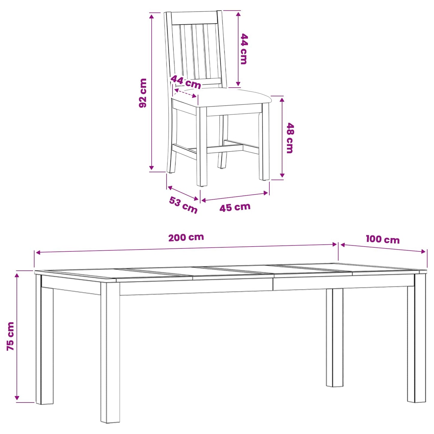 Dining Set 9 pcs Grey Solid Oak Wood