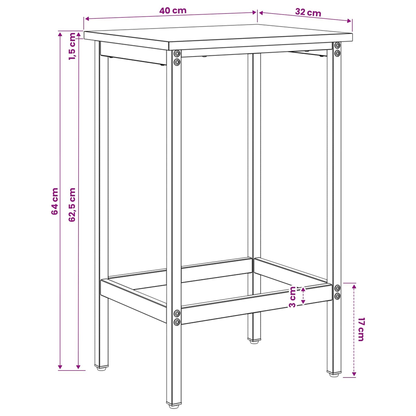 Bar Stool Artisan Oak 40 x 32 x 64 cm Engineered Wood