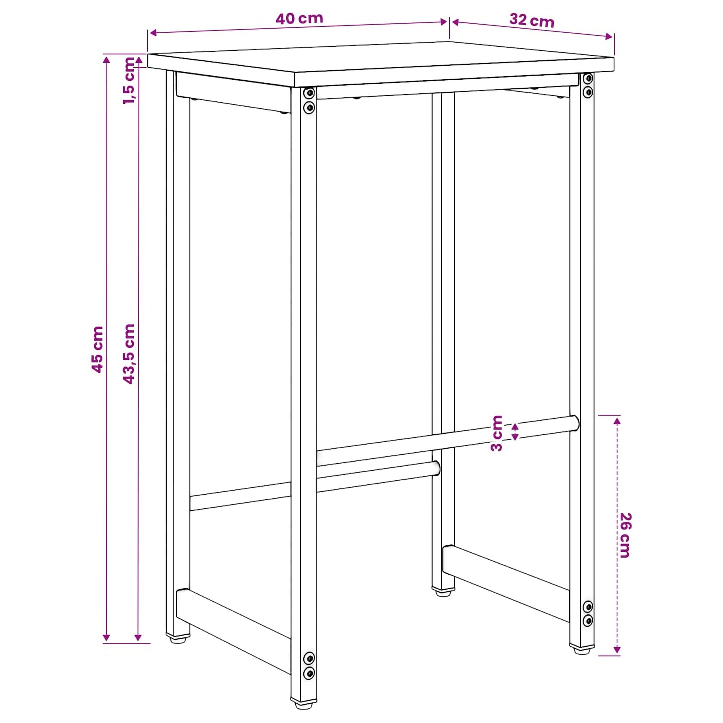Bar Stool 2 pcs Artisan Oak 40 x 32 x 64 cm Engineered Wood