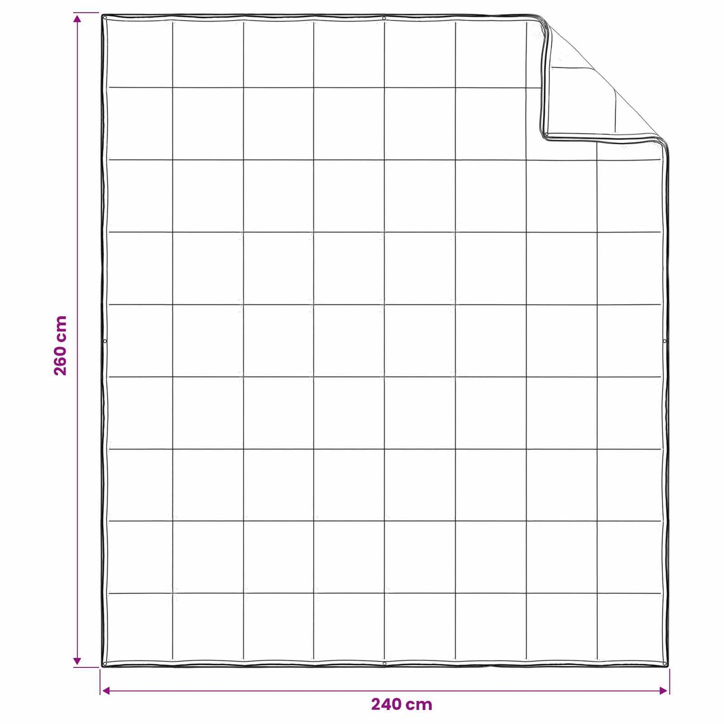 Duvet 260 x 240 cm 100% Cotton White