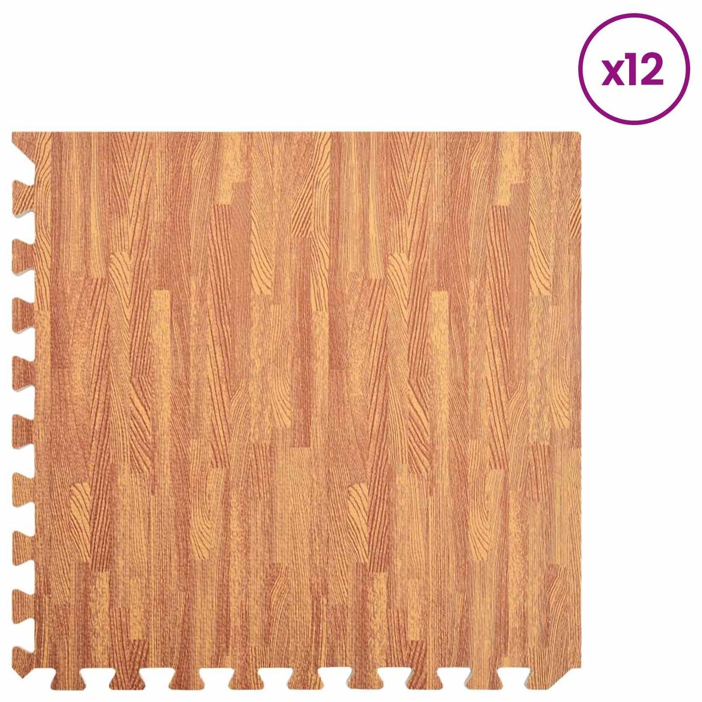 Pool Ground Mat 12 pcs Wood 4.32 ㎡ EVA Foam