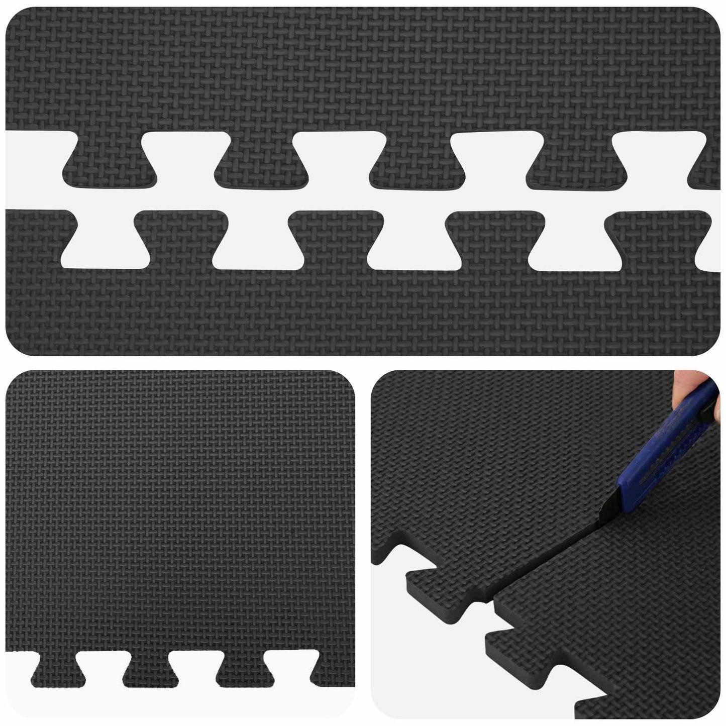 Pool Ground Mat 40 pcs Black 14.4 m² EVA Foam