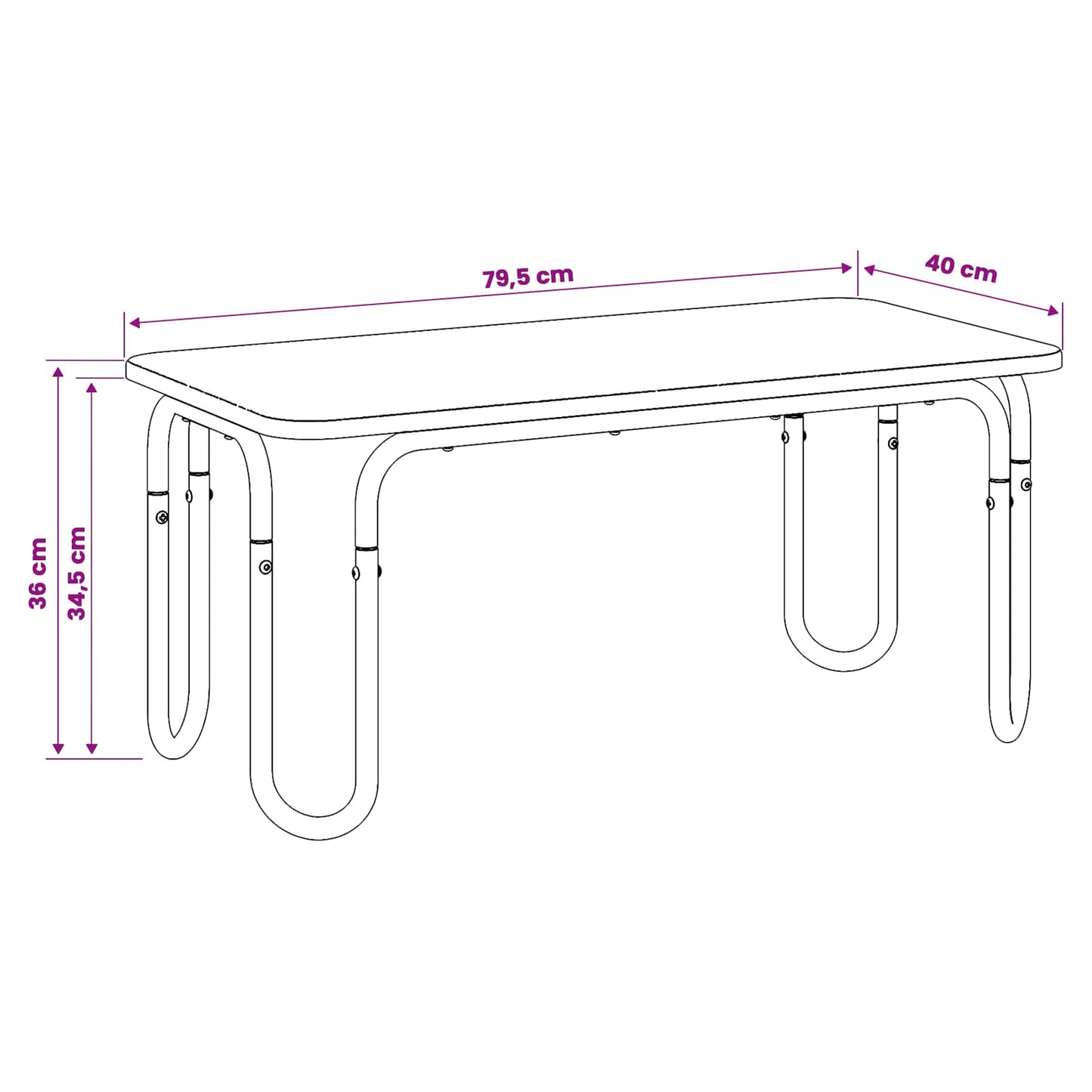 Coffee Table Black 79.5 x 40 x 36 cm Engineered Wood