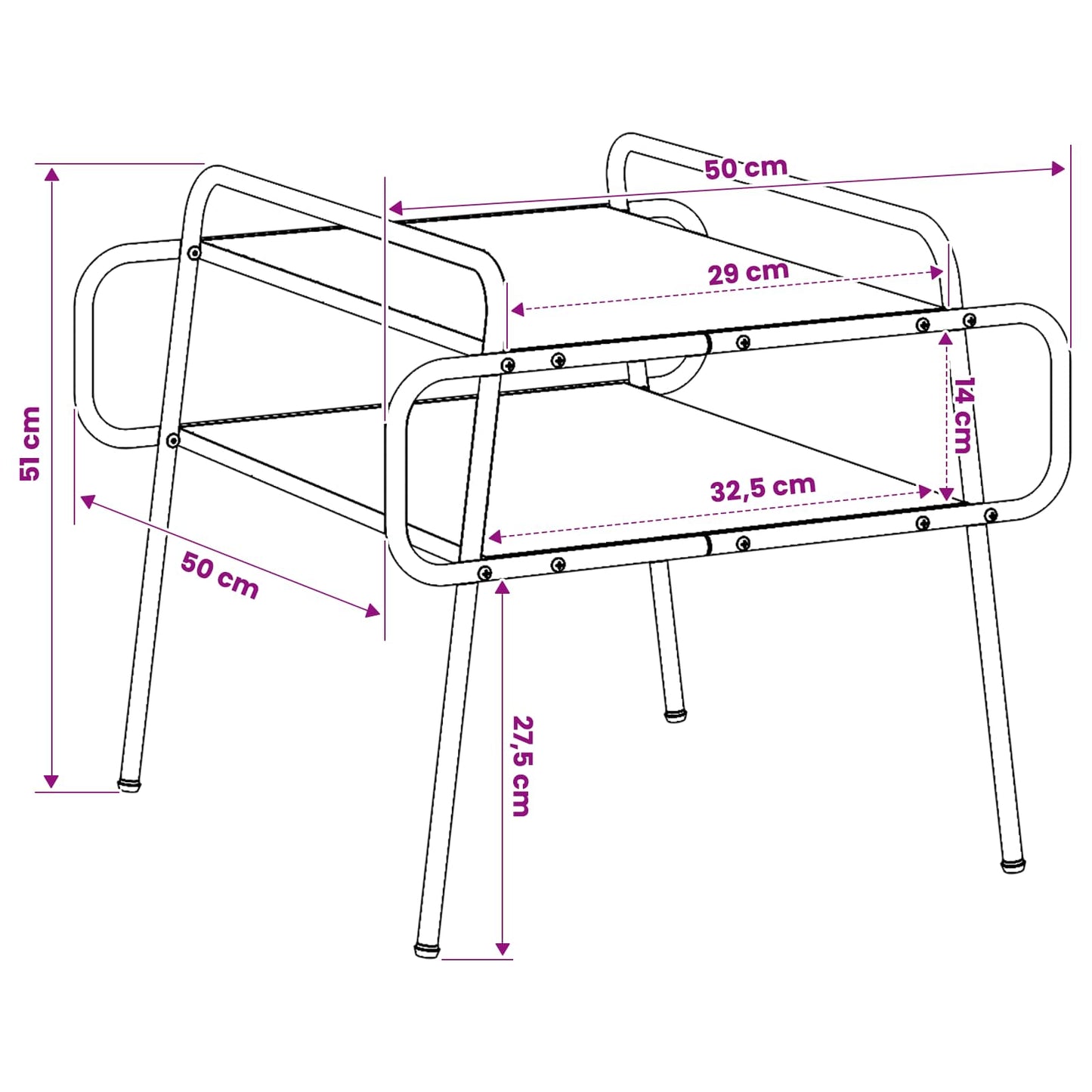 Coffee Table Grey Sonoma 50 x 50 x 51 cm Engineered Wood