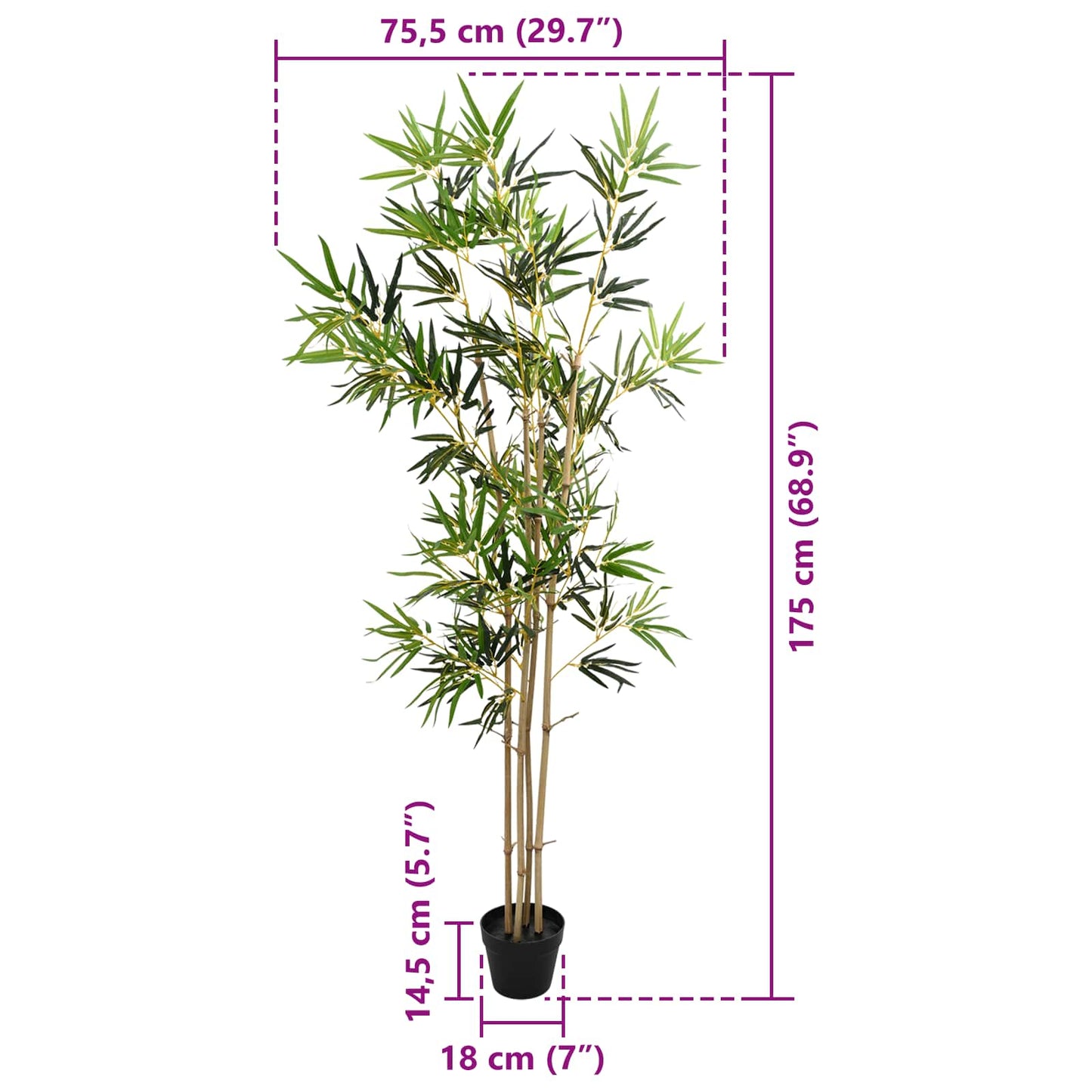 Artificial Bambo Tree Green 75.5 x 18 x 175 cm