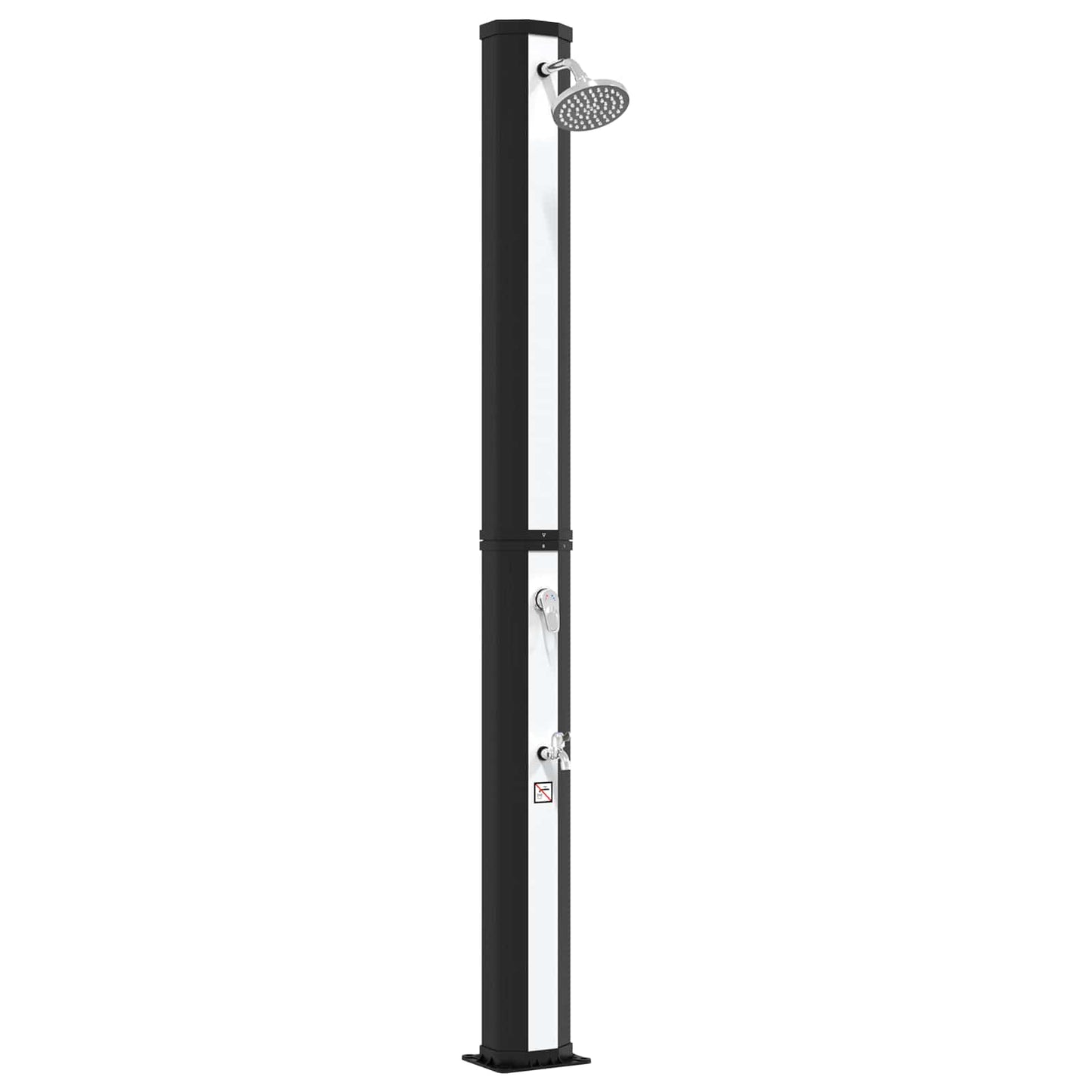 Solar Shower with Shower Head and Faucet 40 L Black and Silver